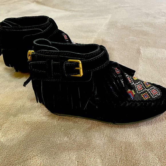 NWOT Ash  Serpico Fringe Womans Wedge Boot - Picture 5 of 10